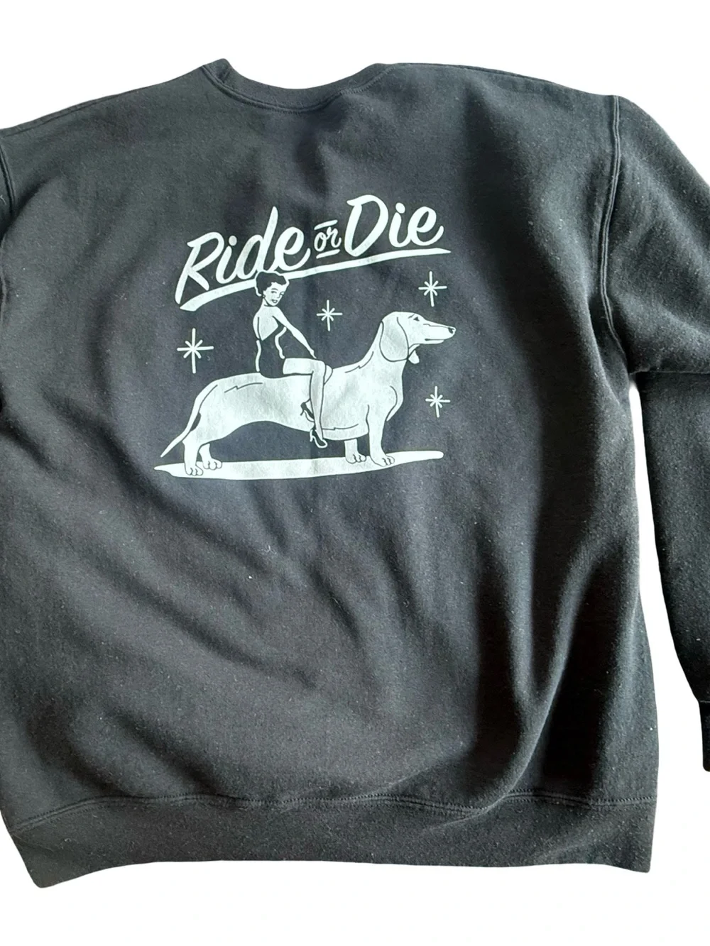 Ride or Die Black Dog Graphic Sweatshirt for Pets